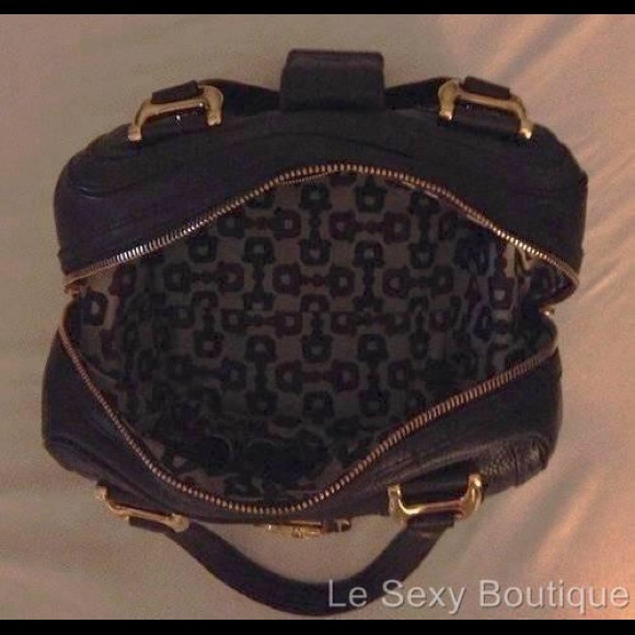 Amazing Black Leather Gucci Satchel Handbag Purse - Picture 2 of 4